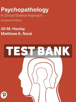 Psychopathology 19th Edition Hooley Test Bank