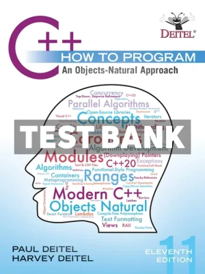 C++ How to Program - An Objects-Natural Approach 11th Edition Deitel Test Bank