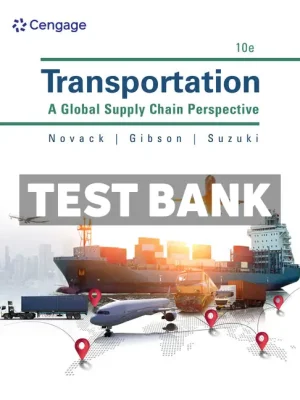 Transportation Global Supply Chain Perspective 10th Edition Novack Test Bank