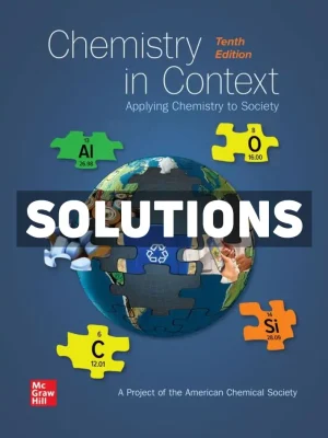 Chemistry in Context 1st Edition Society Solutions Manual
